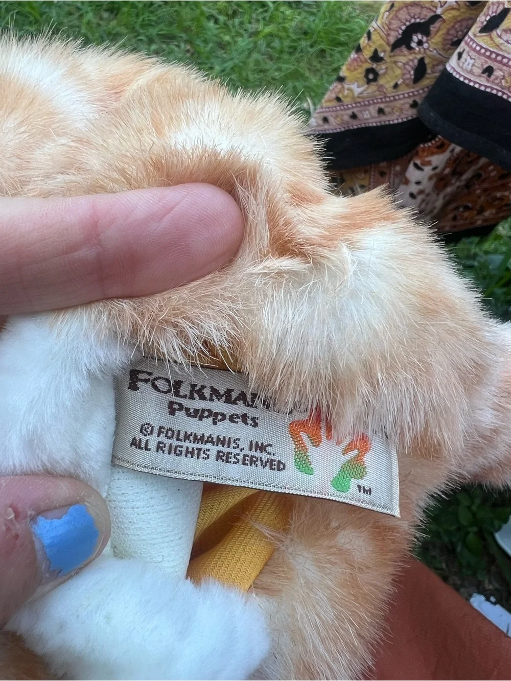 Folkmanis Orange Tabby Kitten Hand Puppet Plush Cat Interactive Toy Realistic